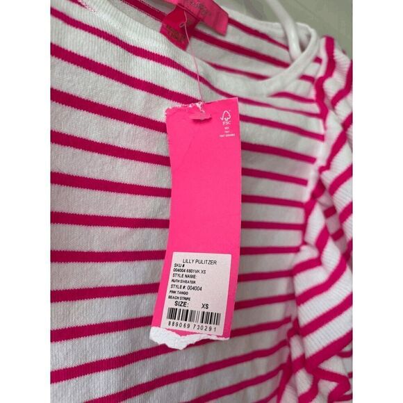 Lilly Pulitzer Ruth Sweater in Pink Tango Beach Stripe Size XS - Picture 3 of 3